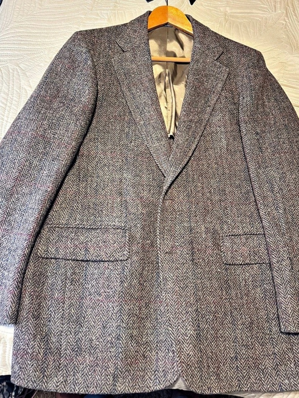 Vintage Harris Tweed 42R Windowpane Herringbone Marshall Field's Wool Jacket